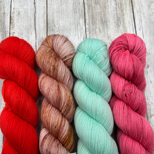 Big Apple, Copper, Aquamarine, OOAK pink 4 Pack