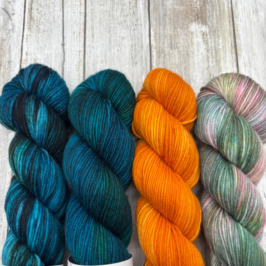 Orange Crush, Deep Sea, Watercolor, Wicked 4 Pack