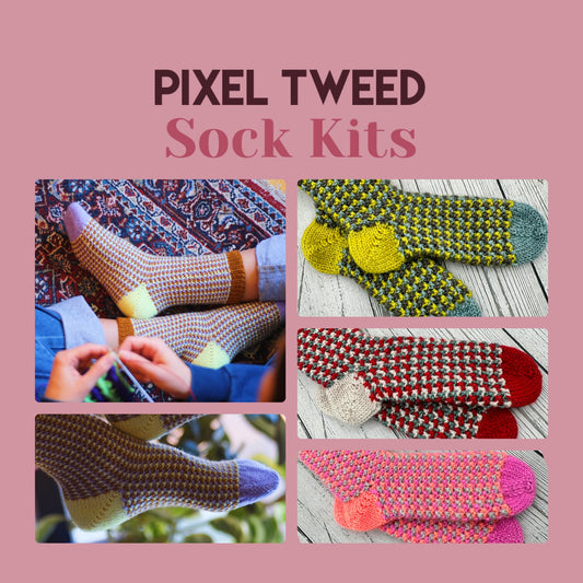 Pixel Tweed Sock Kits